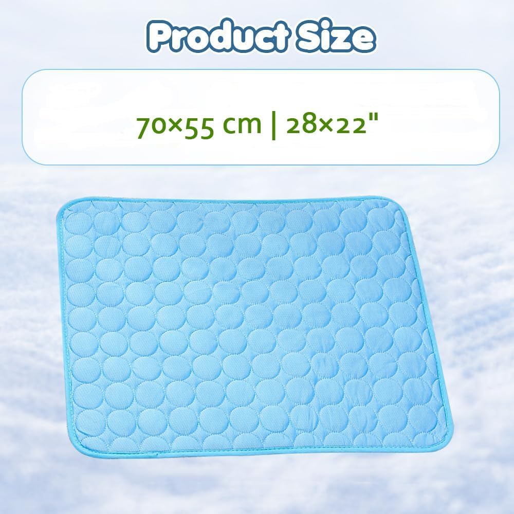 Tapis rafraîchissant pour chien et chat - Tapis rafraîchissant lavable et portable pour la maison (bleu, 71,1 x 55,9 cm)