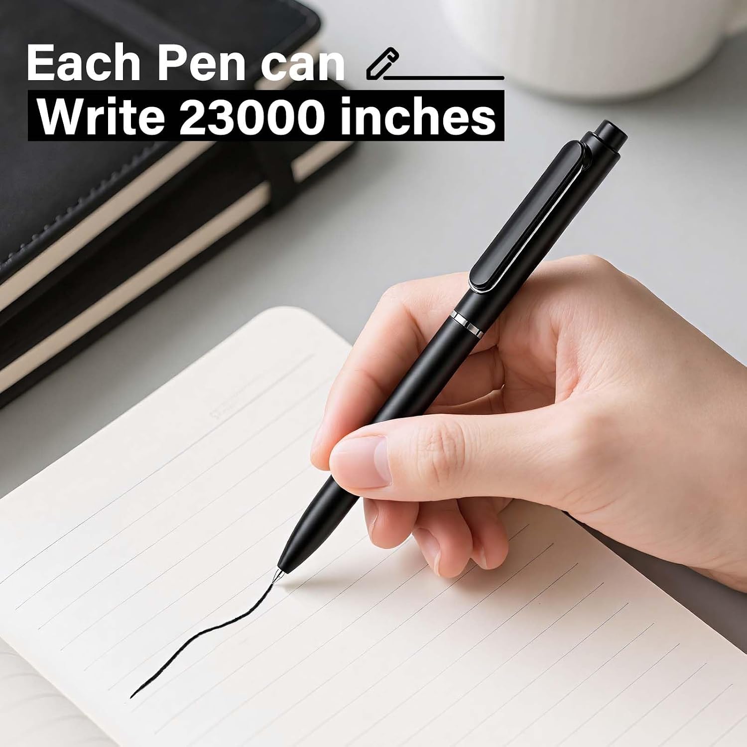 EUSOAR Gel Pens 0.7, 10 Pack Black Ink Pen Medium Point Retractable Pens Smooth Writing, Gel Work Pen Set Click-top No Skip for Office Journaling School Note Taking Sketching Gift Supplies