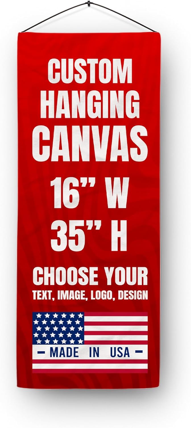 Custom Hanging Canvas Wall Art by BCB Print - Personalized Ready to Hang Picture Banner | with Your Photo | HD Print Bedroom & Living Room Wall Art | Fast Delivery | Made in USA | 16x35 inch