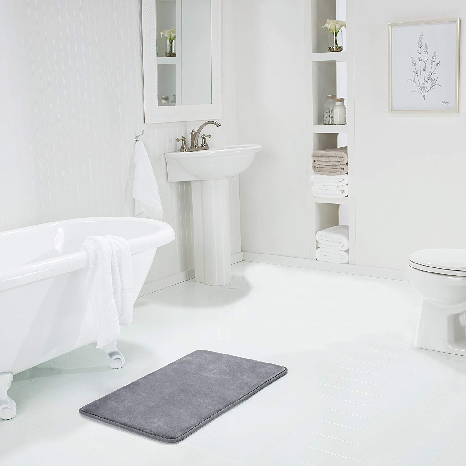 WPM increíblemente Suave y Absorbente Alfombrilla de baño de Espuma de Memoria, 17 por cm