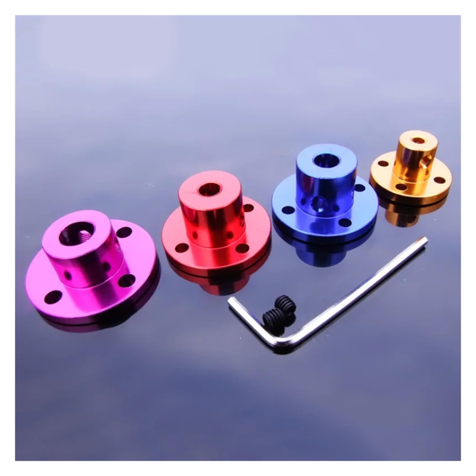 Acoplamiento de brida de aleación de aluminio de 3 mm/4 mm/5 mm/6 mm/8 mm para conector de soporte de eje guía del motor (4 mm (dorado), 1 unidad