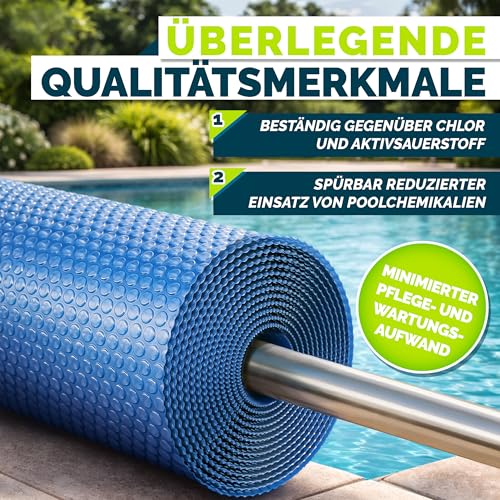 tillvex® Premium Pool Solarplane 400 µm Rechteckig 800x400 cm | Solarfolie Wärmeplane zuschneidbar...