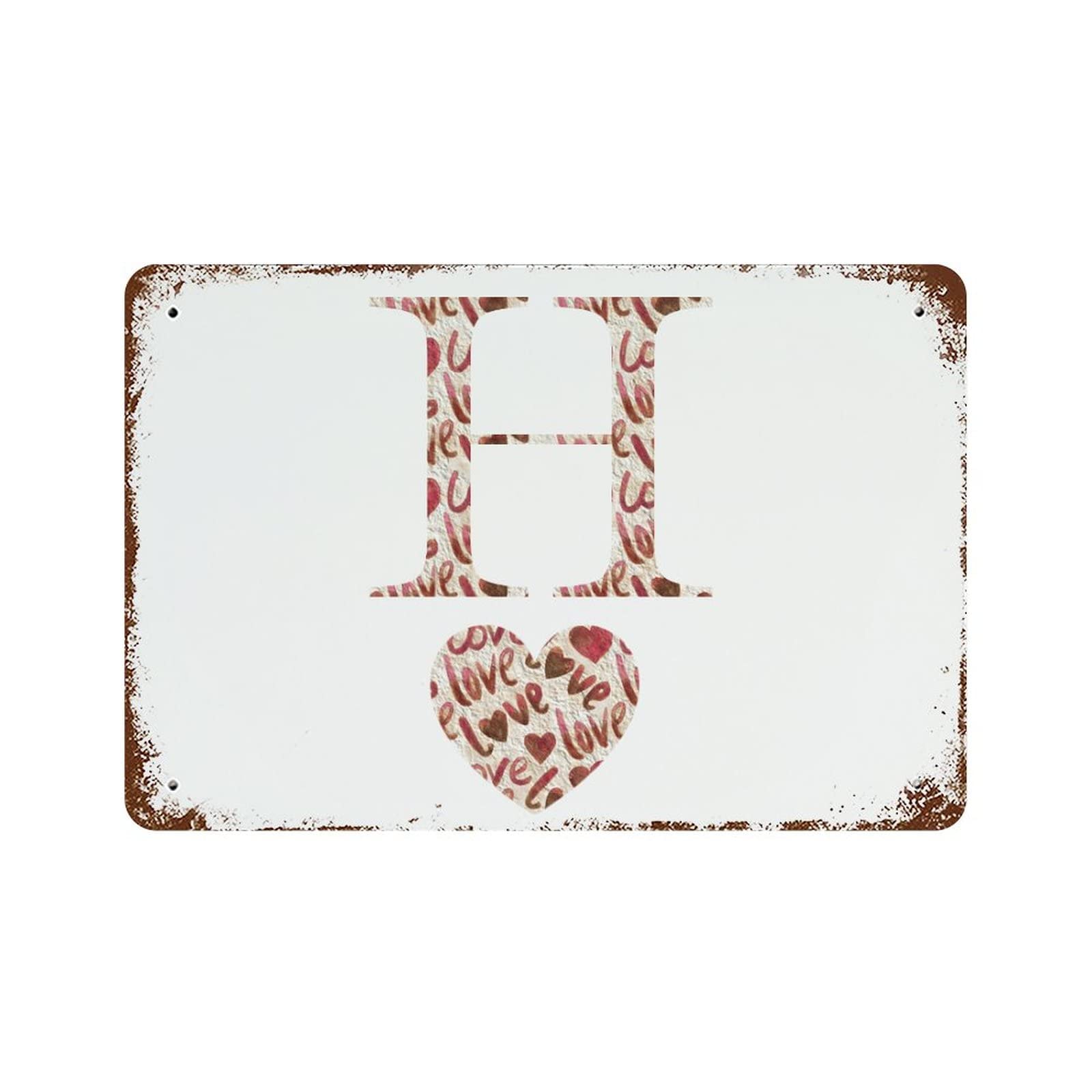 Panneau de Saint-Valentin H en aluminium de 30x45 cm pour déco vintage