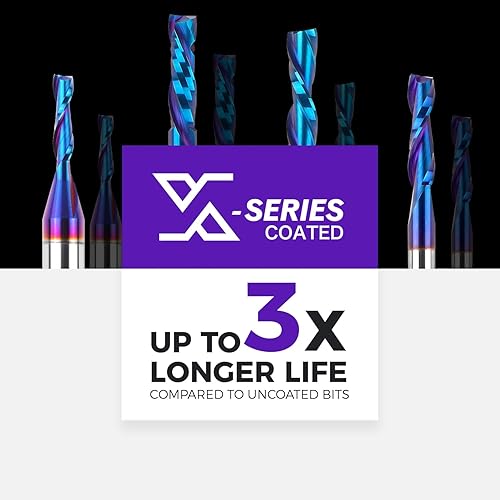 Miniatura 10 de Broca de compresión en espiral de compresión de 14 pulgadas, fresadora de extremo CNC recta de carburo sólido para madera, 14 de diámetro x 58 CL x