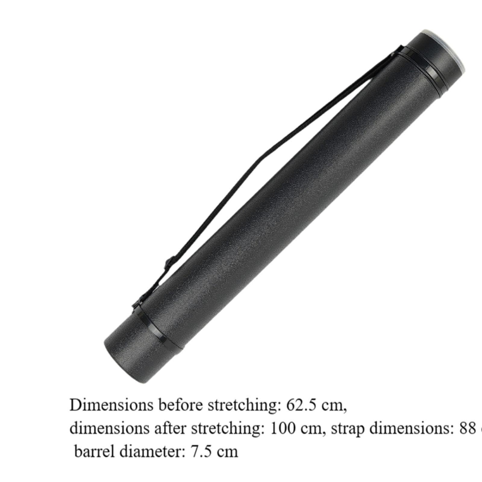 Tubes Extensibles pour Affiches, étui de Rangement Rond, étui de Transport pour Affiches, Tube Télescopique pour Dessins, noir