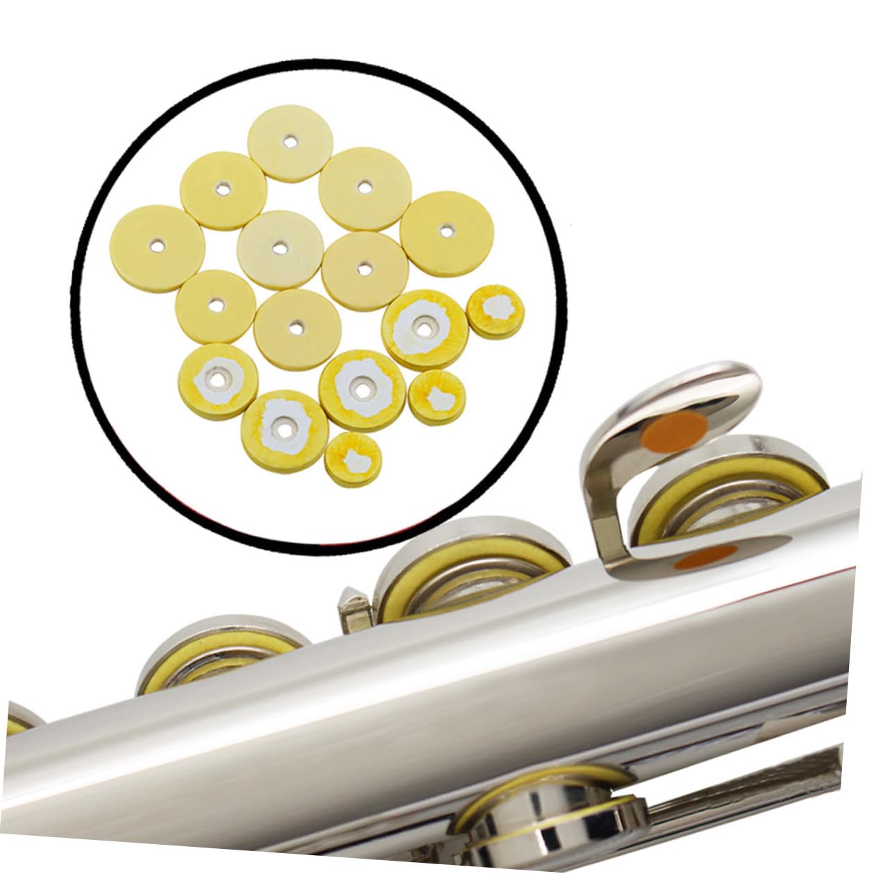 Totority Open Hole Pad Kit 16 Pcs Wood Flute Maintenance Tool Flute Pad for Repair