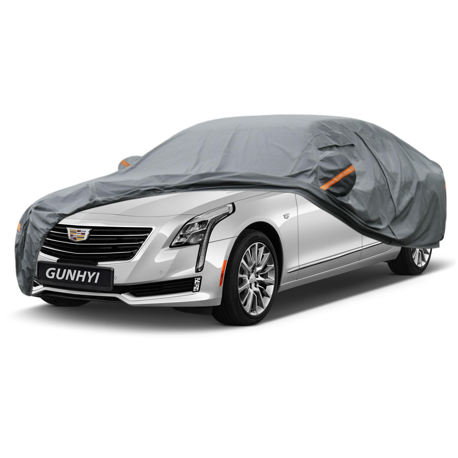 GUNHYI Premium Car Cover Custom Fit Cadillac CT6, 16 Layers Heavy Duty Car Cover Waterproof All Weather with Zipper Door for Sun Rain Snow Dust Uv Protection