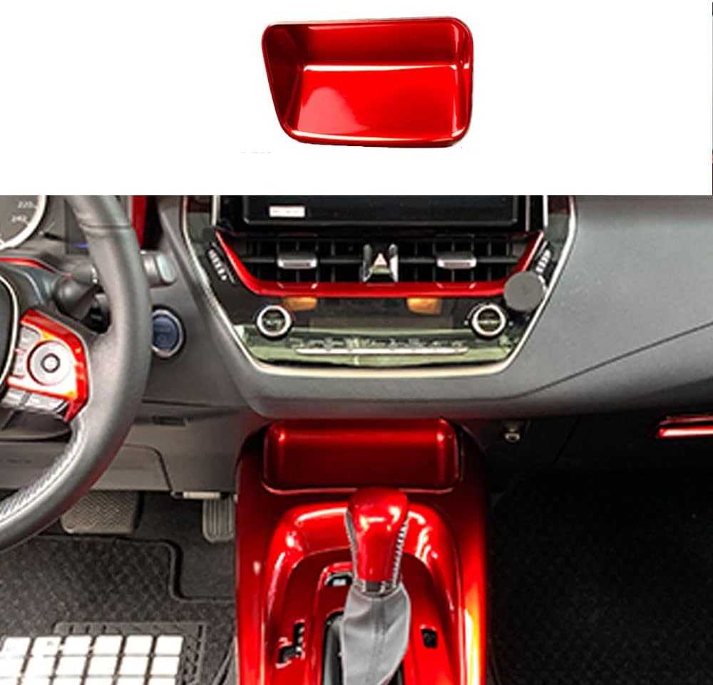 BOYUER for Toyota Corolla 2020-2026,2019-2025 Corolla Hatchback ABS Center Console Storage Box Front Cover Gear Shift Panel Frame Cup Holder Interior Decoration Trim Accessories (Wine Red)