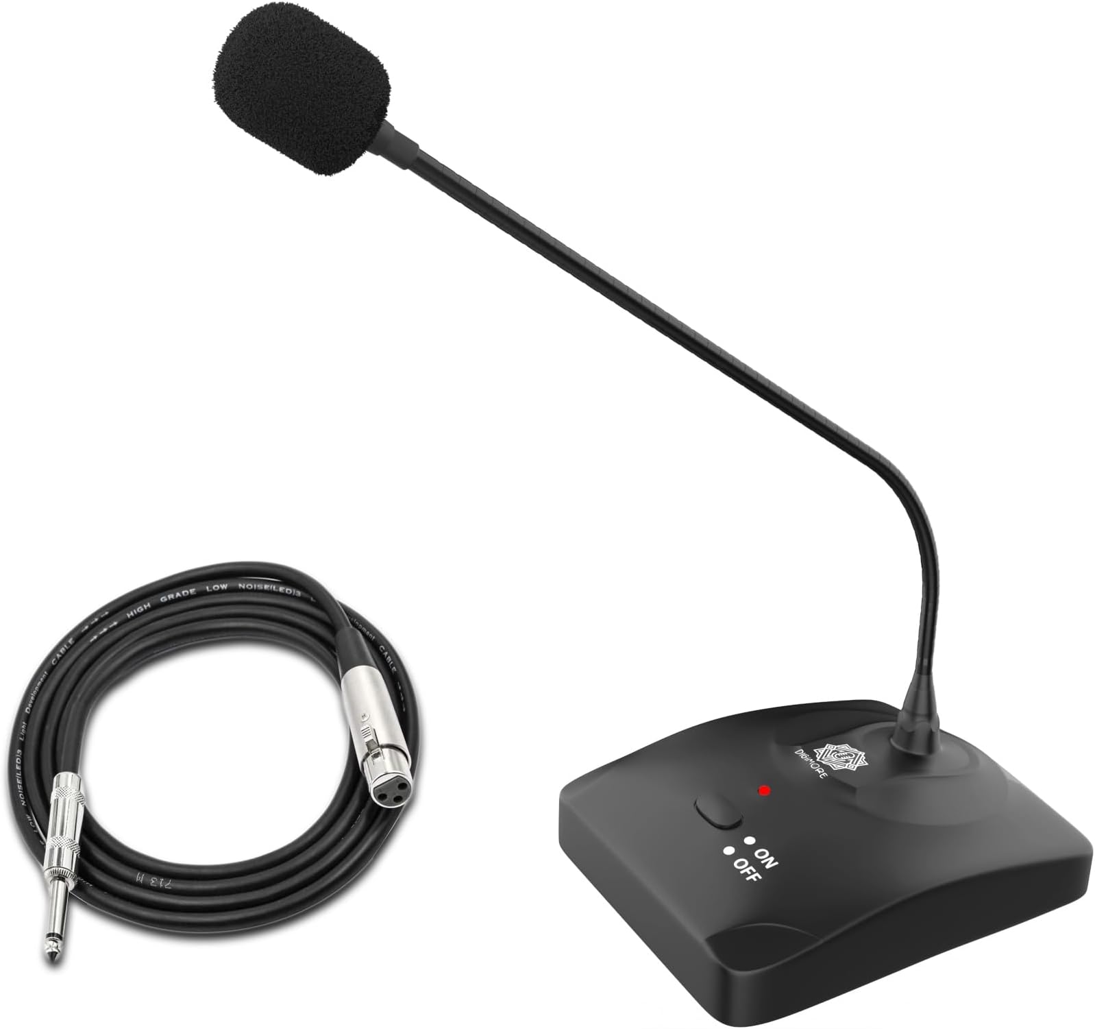 DIGIMORE Desktop Condenser Gooseneck Microphone 18" Podium Microphone with ON/Off Switch, XLR Mic for Meetings Video Conferences, Streaming Lectures (D-650)
