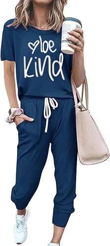 PRETTYGARDEN Women's Two Piece Sets 2025 Summer Spring Jogger Pants Travel Vacation Lounge Outfits Airplane Matching Clothes