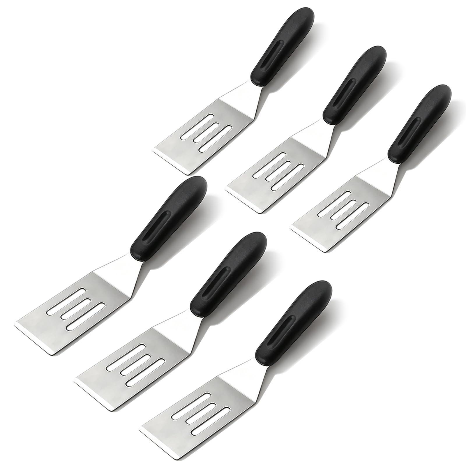 【6 Pack】Small Metal Spatula,Mini Spatula for Flipping, Cooking and Baking,Stainless Steel Brownie Spatula with Non-Slip Handle for kitchen Use (6)