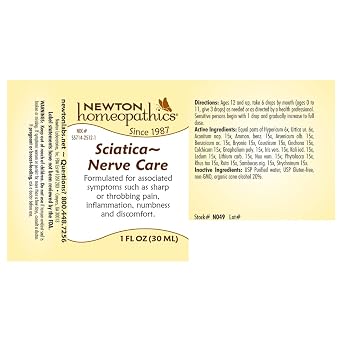 Newton Homeopathics Sciatica~Nerve Care - 1 Oz Liquid