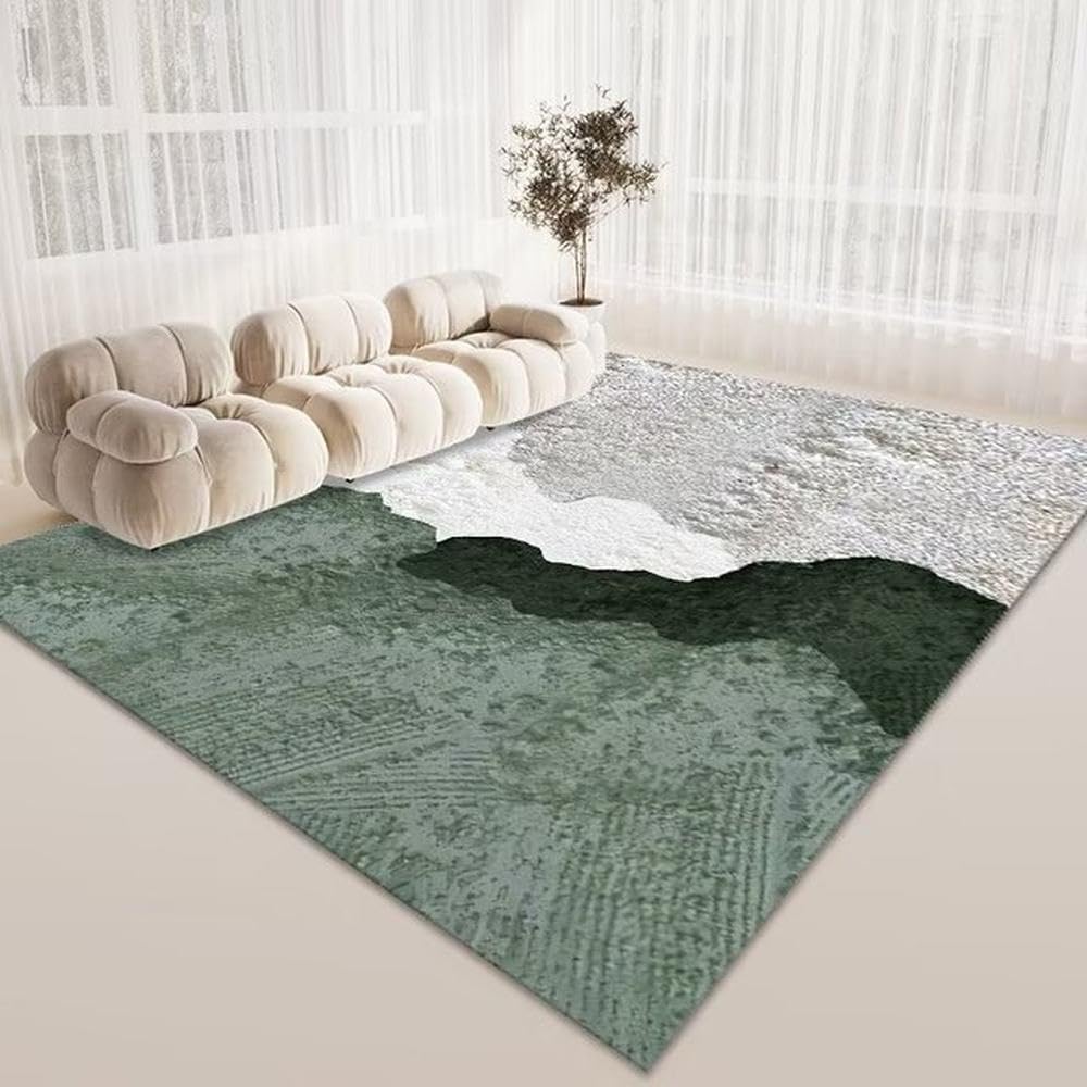 Tapis vert de style américain doux pour décoration chambre et grand salon