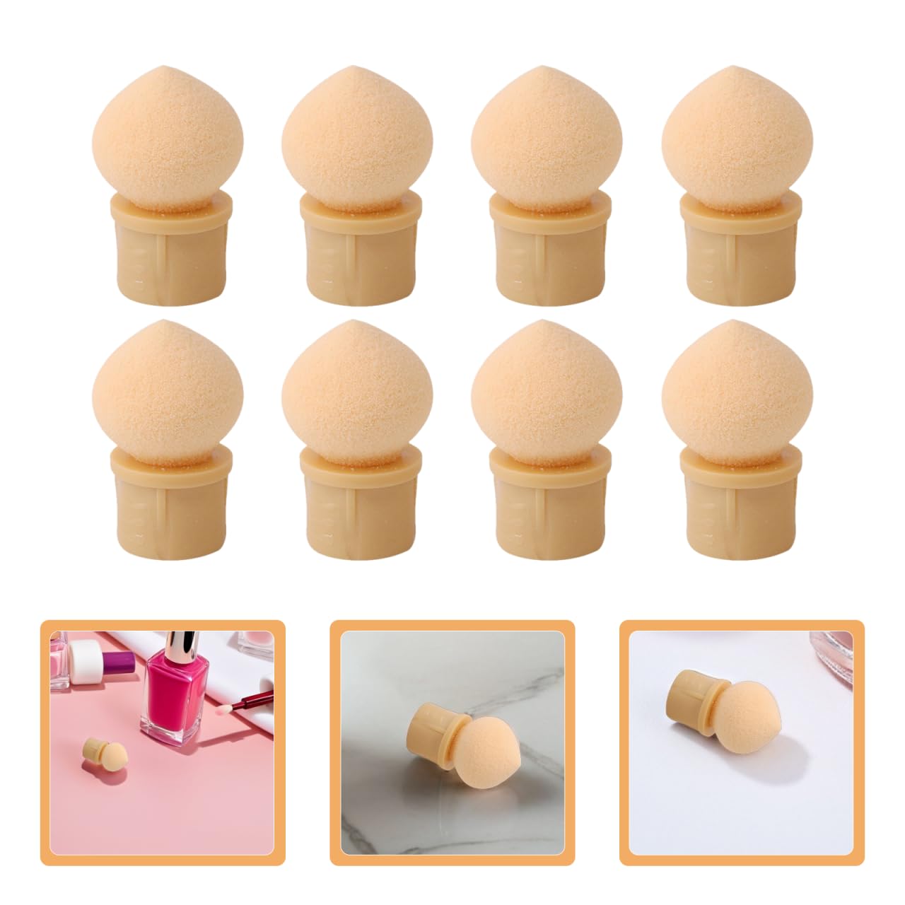 50 Pack Sponge Heads for Nail Art Pen, Replacement Soft Blending Sponge Tips for DIY Gradient Manicure, Nail Pen Accessories for Ombre Design,1inch