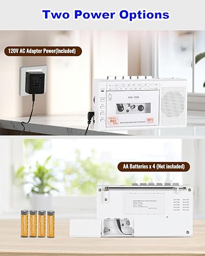 Miniatura 6 de Reproductor de Casetes Portátil a Convertidor Digital vía USBTarjeta SD, Graba a CaseteDisco UTarjeta SD vía Micrófono, Alimentado por CA o Batería