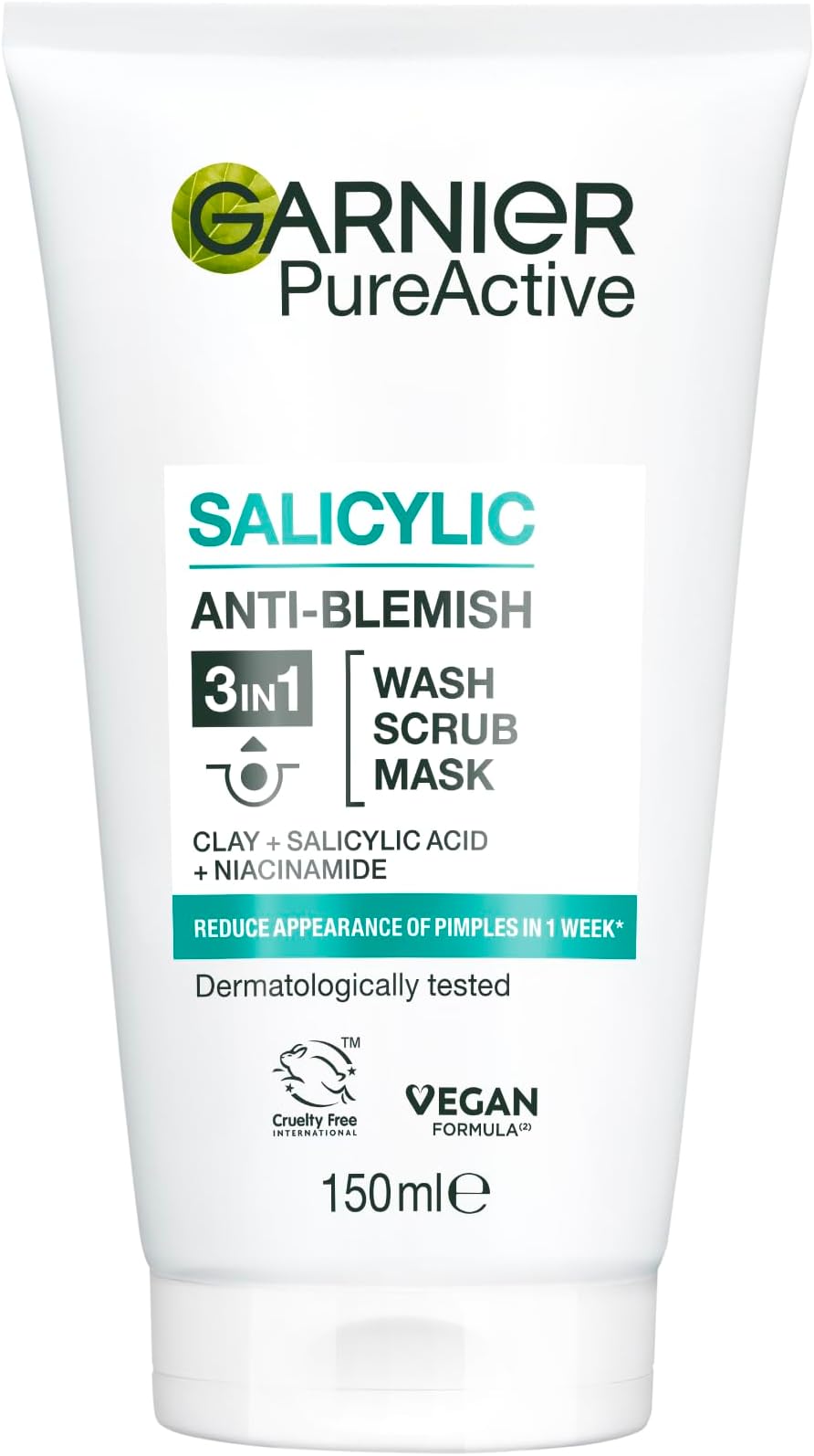 Garnier Skin Naturals Pure 3in1 Wash+scrub+mask : 150ml.