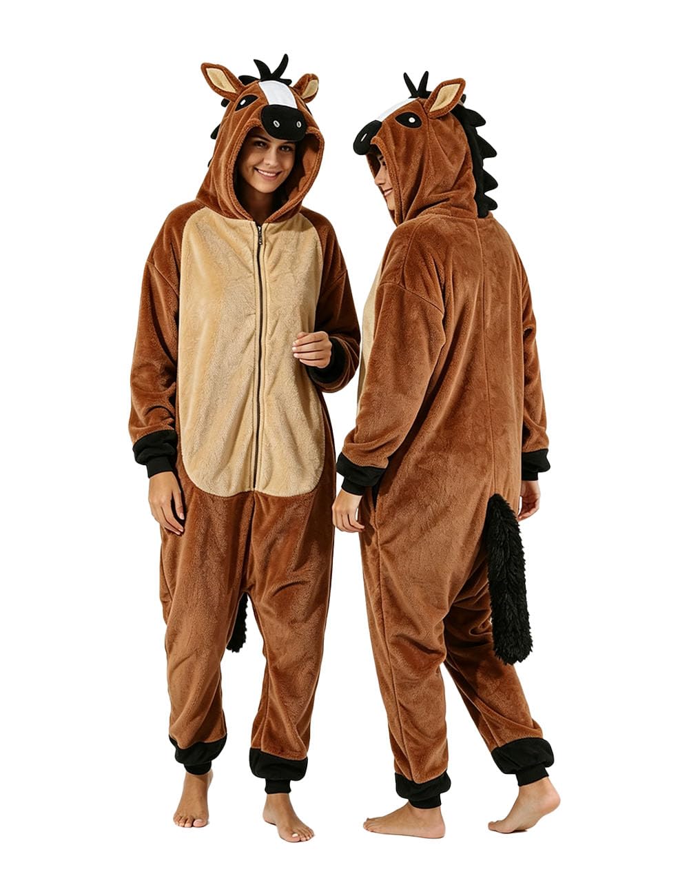 Adult Horse Onesie Pajamas Animal Cosplay Homewear Sleepwear Jumpsuit Costume for Women Men Girls Boys Teens-image-23