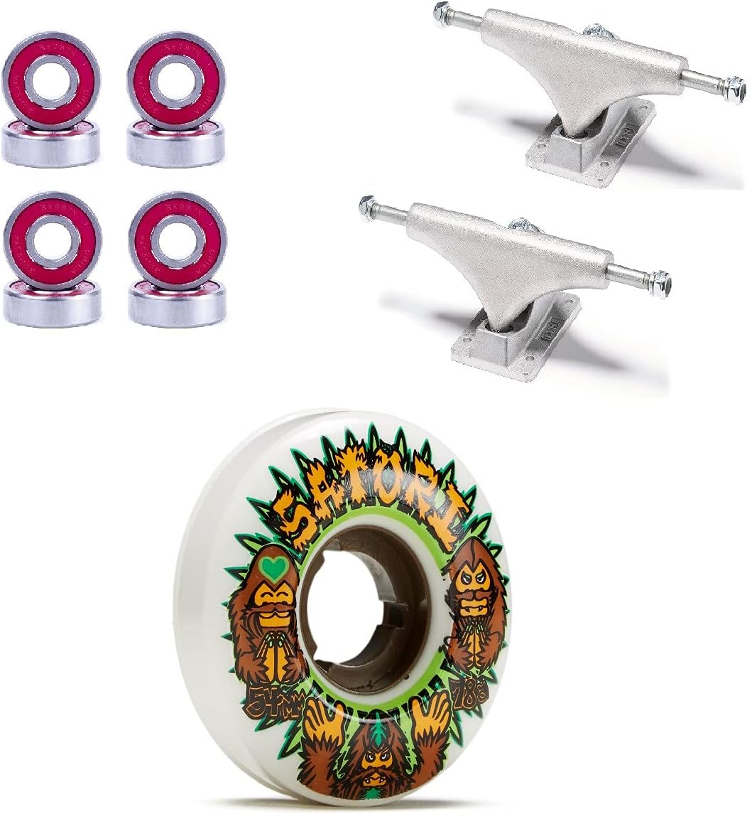 [CCS] Satori Big Foot Cruiser 78a Skateboard Wheels - 54mm with Bones Reds Bearings 139mm Raw Skateboard Trucks