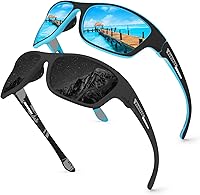 Vista 1 de KUGUAOK Gafas de sol deportivas polarizadas para hombres, para conducir, ciclismo, pesca, gafas de sol 100% con protección UV