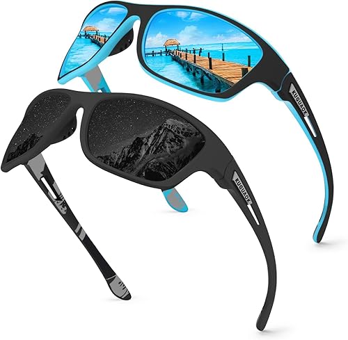 KUGUAOK Gafas de sol deportivas polarizadas para hombres, para conducir, ciclismo, pesca, gafas de sol 100% con protección UV