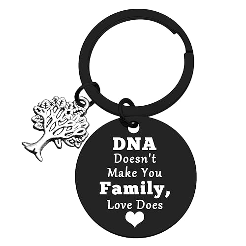 Xiahuyu Step Parent Keychain Gifts DNA Doesn't Make You Family
