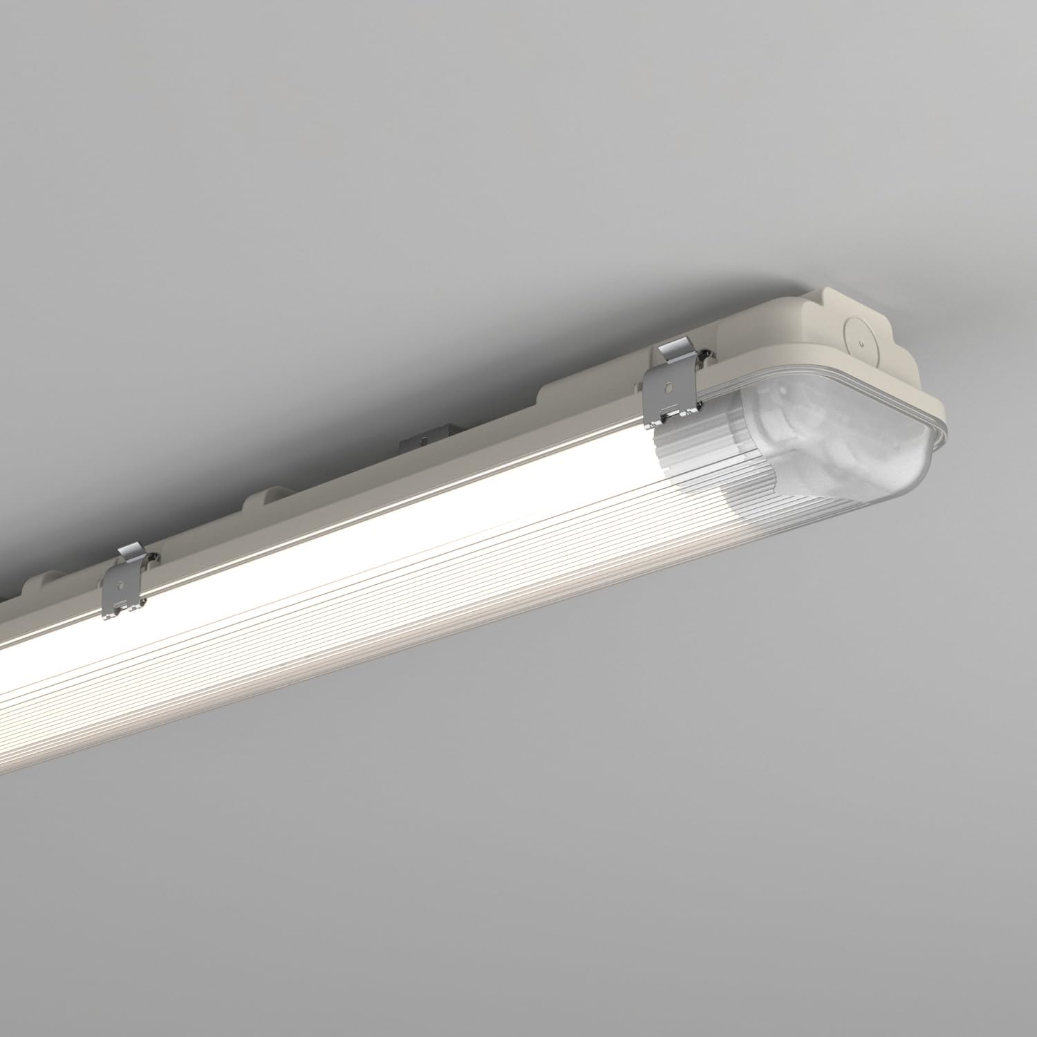 TRAXON LUXPOINT Pantalla Estanca Vacia Sellada para 2 Tubos LED T8 (Tubo *No incluido) 120cm, Libre de halogeno, IP65 Impermeable, para Parking, Almacen, Túnel (120cm | 2 tubo T8)