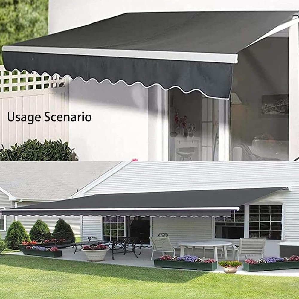 Retractable Awning Replacement Fabric, Patio Awning Replacement Top Cover, Window Sunshade Awning Canopy Canvas Without Frame for for Market Door(Green,6.5x5ft/2x1.5m)