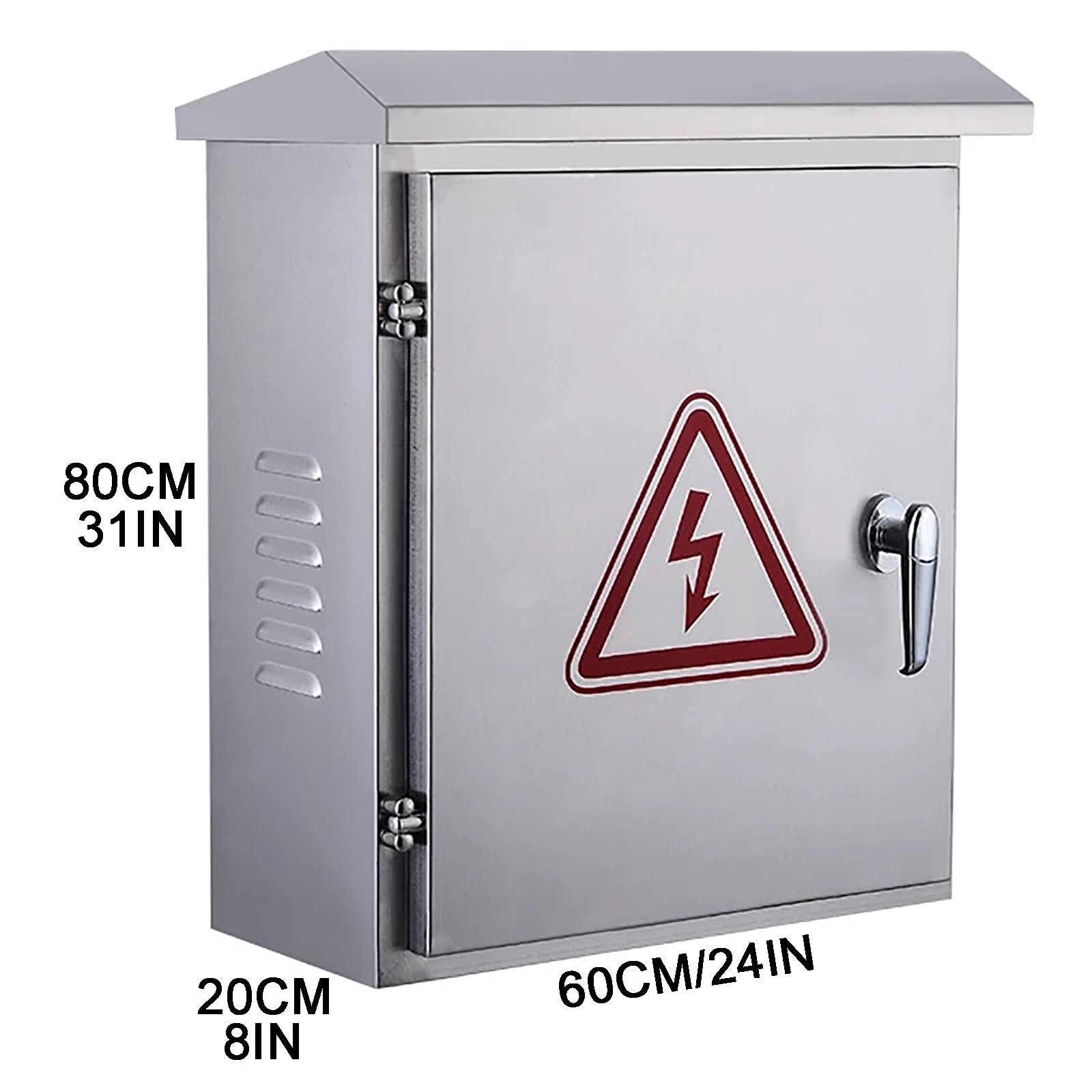 Caja Electrica, Caja Distribucion Electrica de Acero Inoxidable 304 con Tapa Protectora Contra Lluvia y Ventilación, Apta para Exteriores(60x20x80CM/24x8x31IN)
