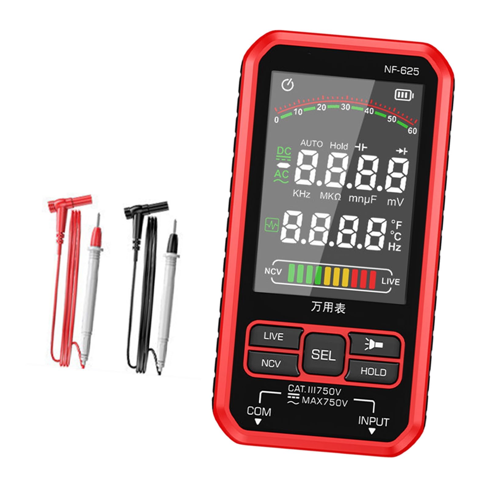 Apglsxy Light Handheld Digital Multimeter Digital Backlights Ammeter Voltmeter Ohms Voltages Tester Meter For Electrican Multimeter Voltages Tester