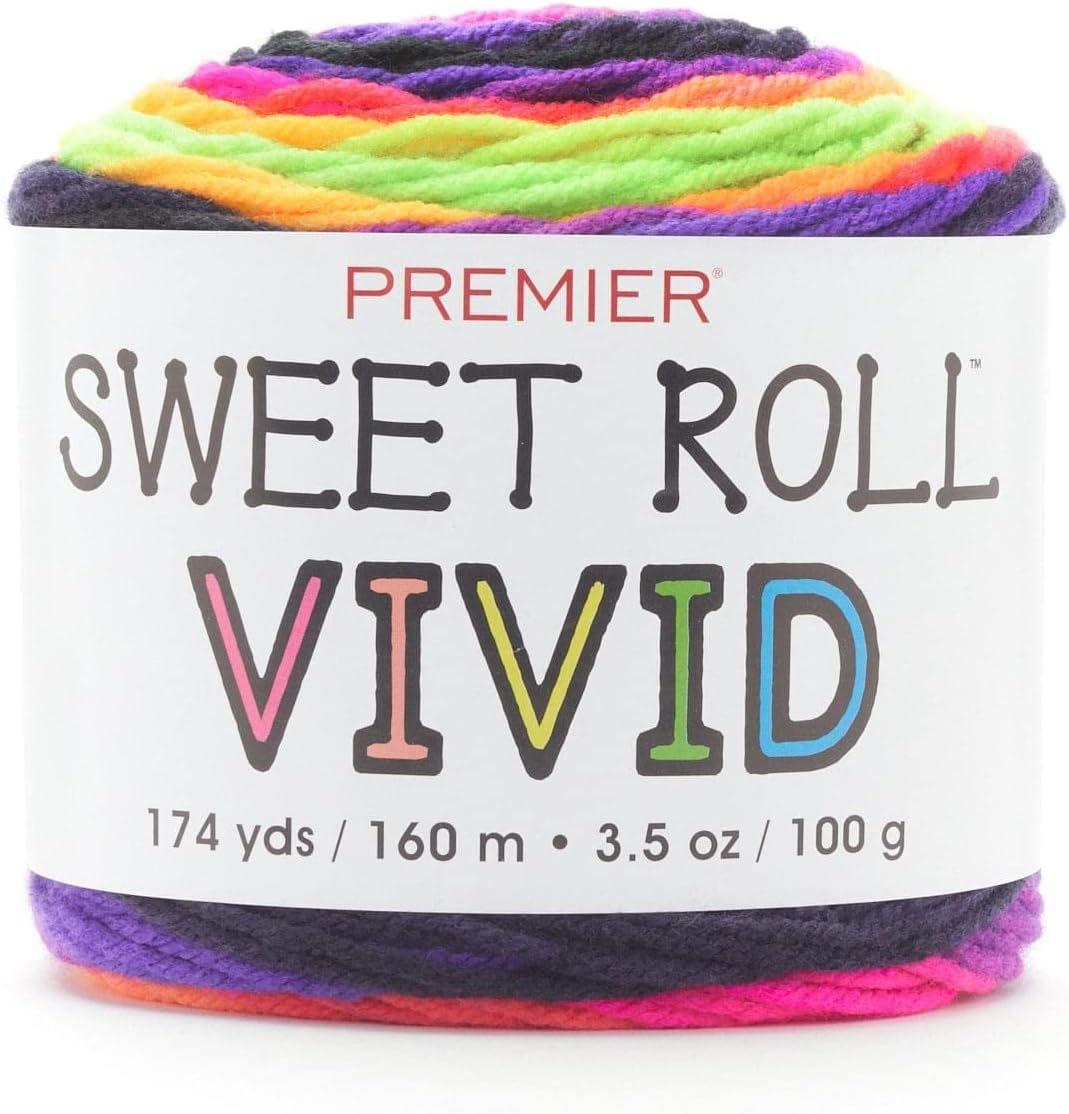 Premier Yarns Premier Sweet Roll Vivid YarnGlow Worm, Multicolor