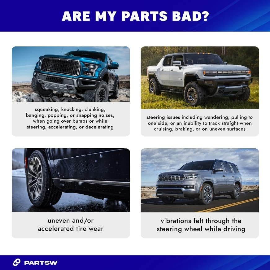 Miniatura 5 de PartsW - Juego de 2 pares de extremos de barra de acoplamiento exterior de dirección delantera izquierda y derecha para Mitsubishi LancerMitsubishi