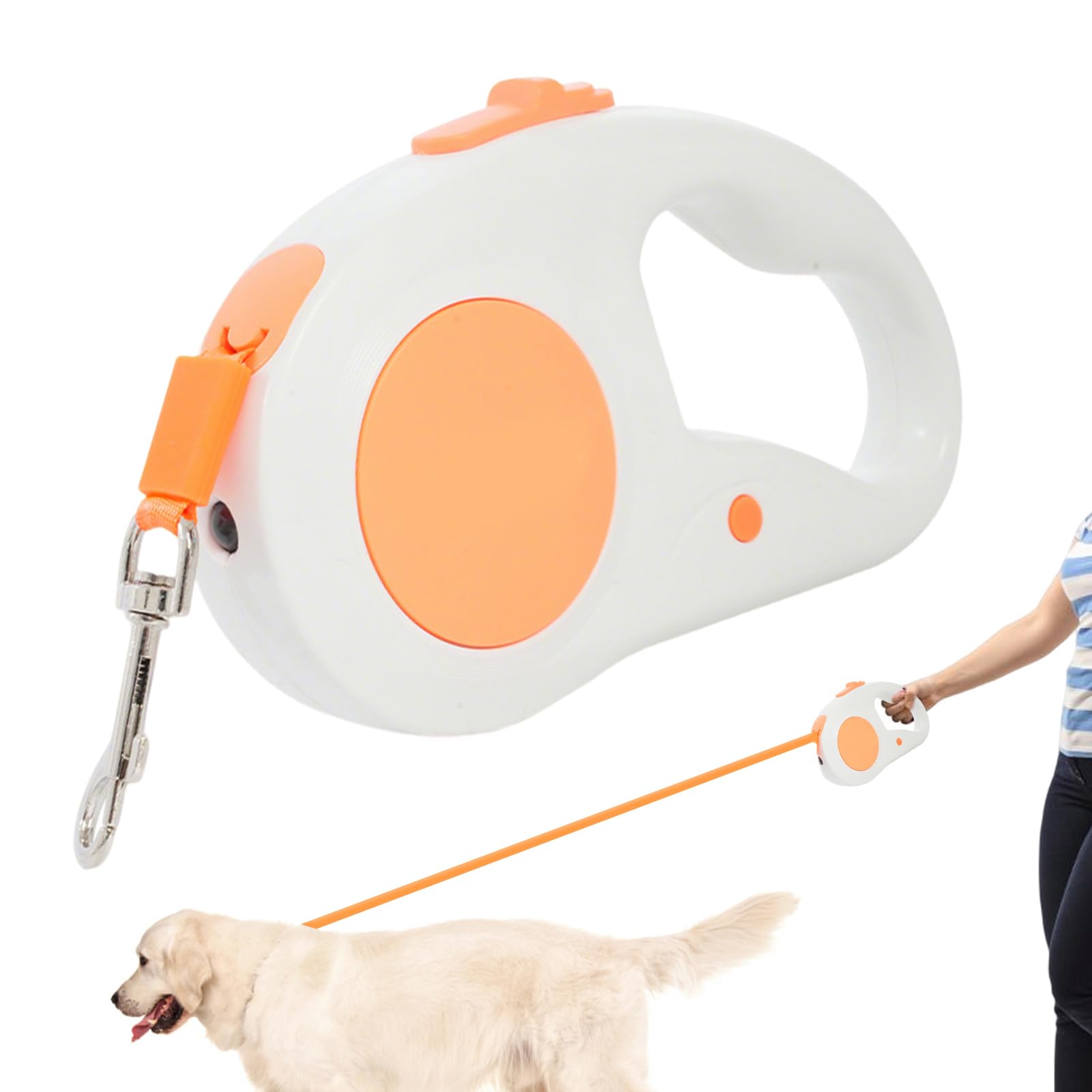 Laisse rétractable pour chien d'extérieur de 5m avec éclairage LED intégré