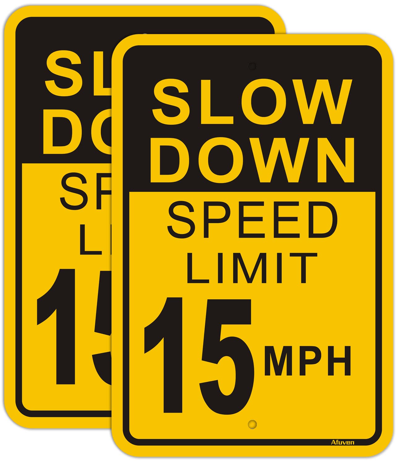 Slow Down Speed Limit 5MPH Sign (4 Pack),12" x 18" Rust Free Aluminum,Easy Mounting Outdoor Use,Waterproof