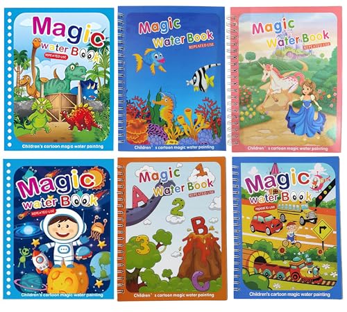 GLUN® Water Magic Books for Children, Different Themes with Self Drying Water Pen for Kids Fun with Learning Including 1 Marker, 3 to 5 Age Group (Pack of 6) (B0CQ2NC8V2) Amazon Price History, Amazon Price Tracker
