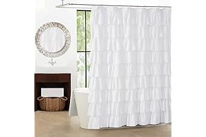 White Ruffle Shower Curtain by Dallianain