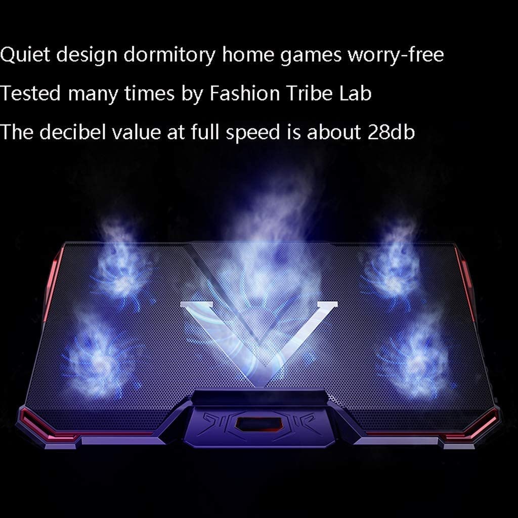 Base di raffreddamento da Gaming Pad Di Raffreddamento Per Laptop Doppia Porta USB Ad Altezza Regolabile Per Da 12-17 Pollici -5 Ventole Ultra Silenziose Alte Prestazioni per PC Notebook