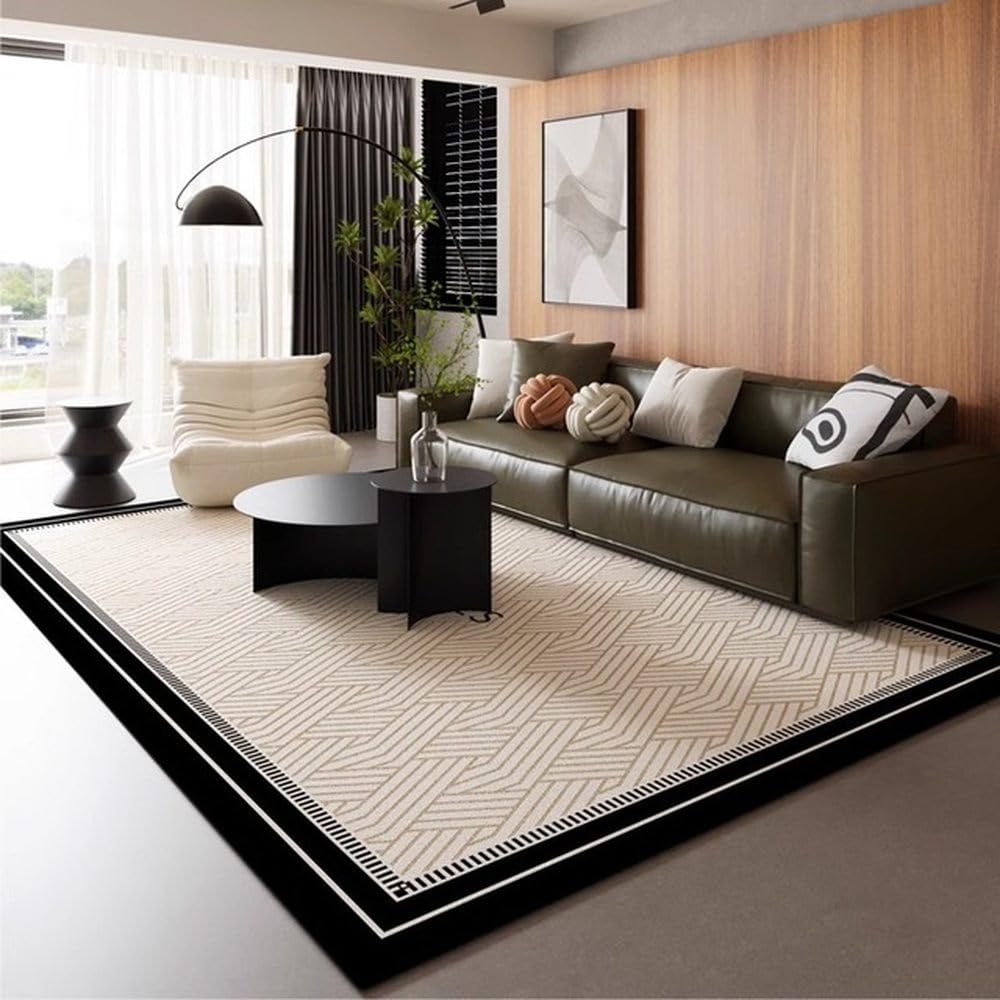 Tapis de sol en peluche WR838 noir style rétro 120x160cm