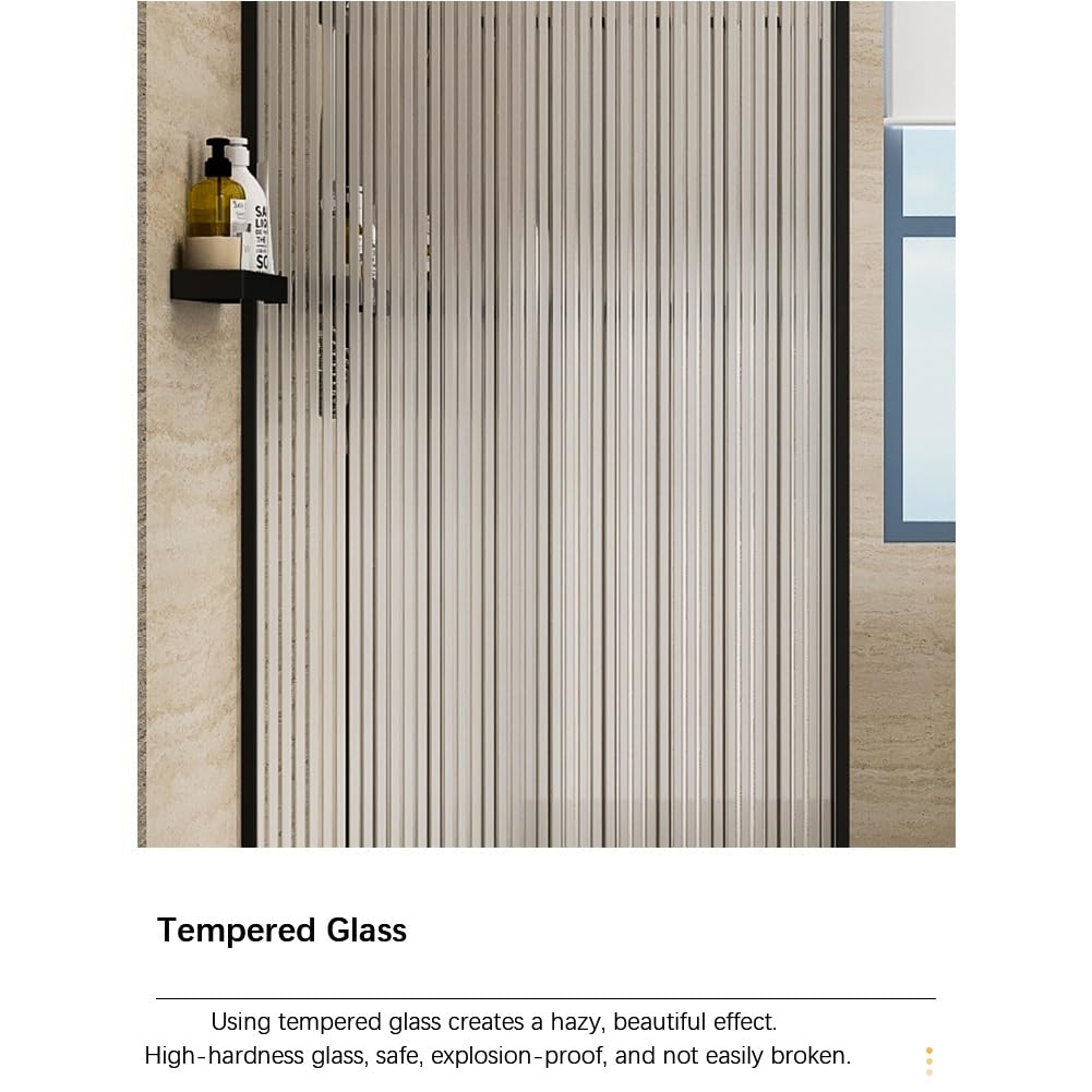 Mampara De Ducha Acanalada Para Baño Con Ducha, Elegante Divisor De Ducha Con Puerta De Cristal De Un Solo Panel, Ideal Para Oficina Y Sala De Estar, Fácil De Limpiar.(Gold,50X180CM/19.6X70.8")