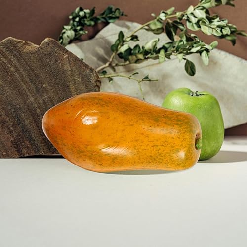 Miniatura 6 de PRETYZOOM Fruta artificial de papaya falsa modelo de papaya simulada, pegamento de poliuretano, modelo de fruta simulada para decoración de fiesta