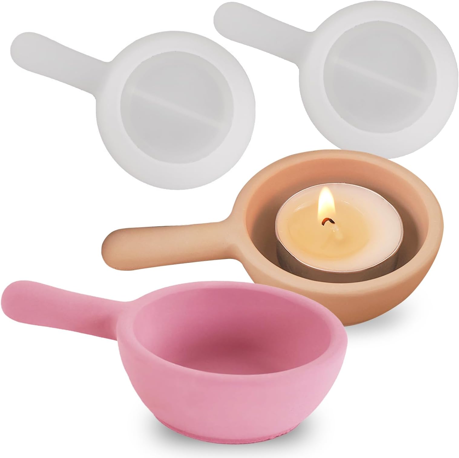 Curved Candle Cups Silicone Molds - Egg Shape Resin Concrete Craft Molds