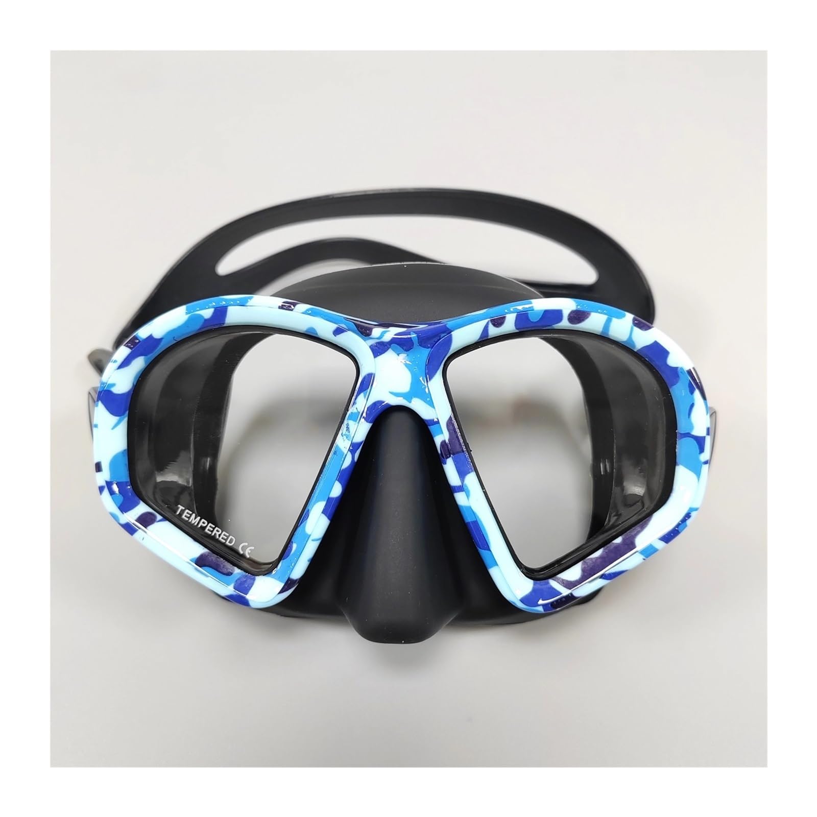 Masque Masques de plongée Masque de plongée sous-Marine Camouflage Anti-buée équipement de pêche au harpon Masque de Natation(Pink White)