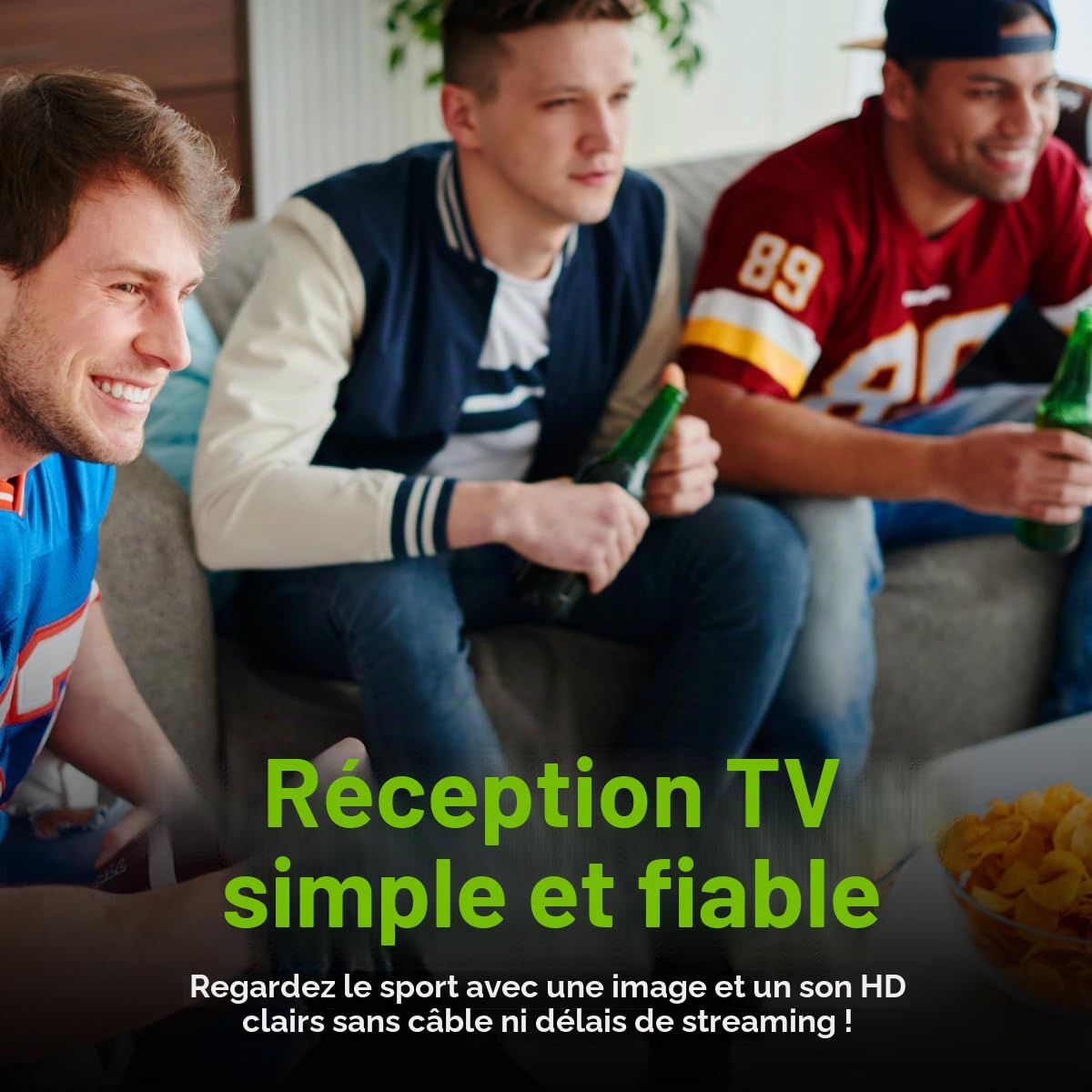 Mohu Leaf 50 HDTV Antenna Intérieur 15dB antenne TV - Antennes TV (Intérieur, Blanc, 4,88 m, 15 DB, 80,467 m)