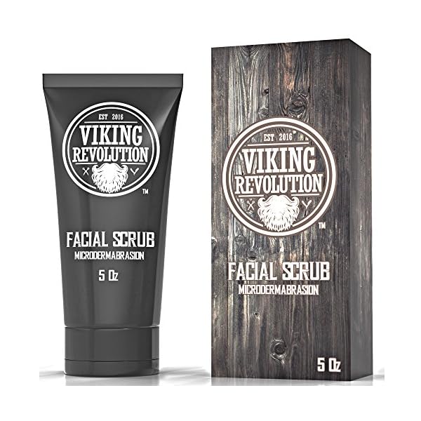 Viking Revolution Microdermabrasion Face Scrub for Men - Facial Cleanser for Skin Exfoliating, Deep Cleansing, Removing Blackheads, Acne, Ingrown Hairs - Men's Face Scrub for Pre-Shave (1 Pack)