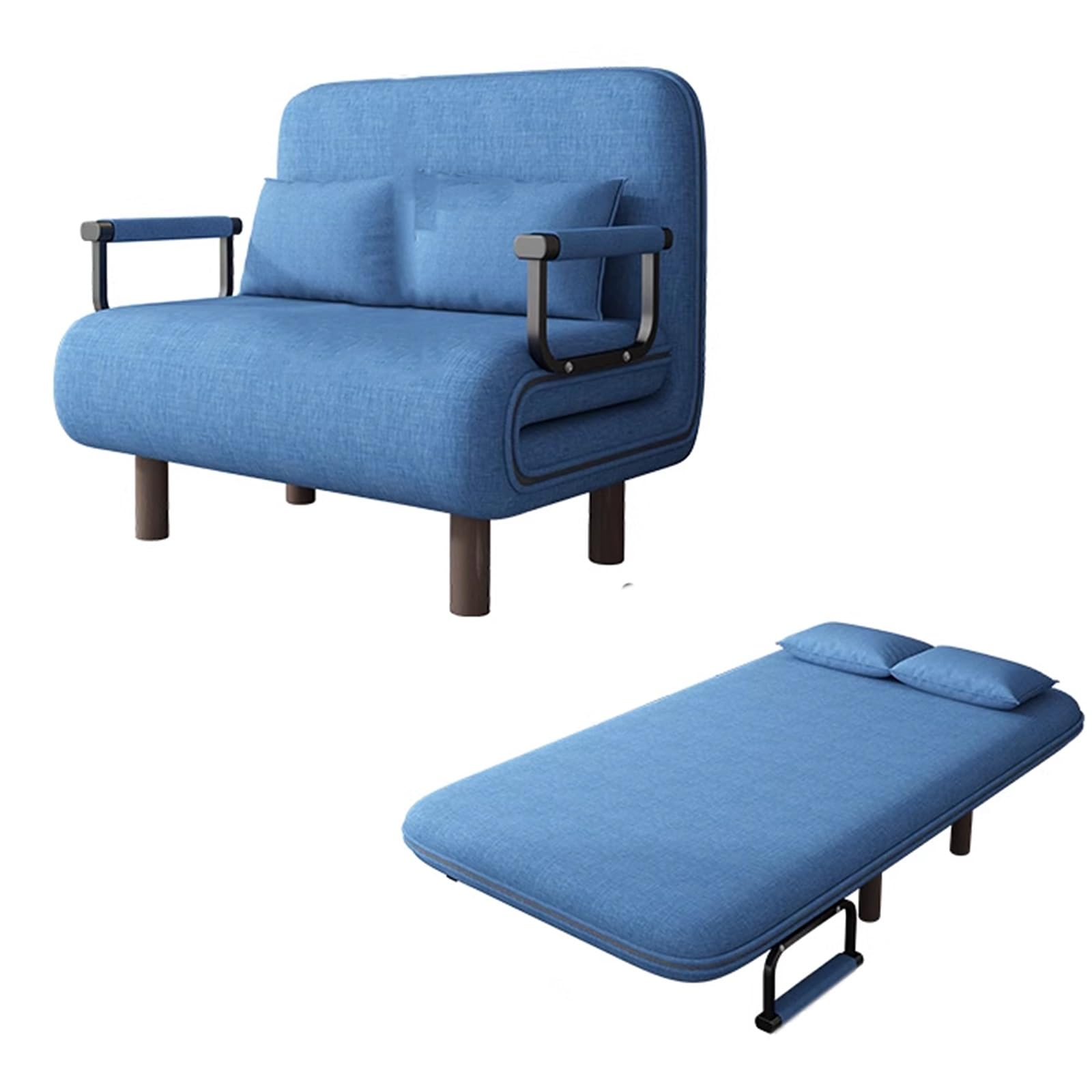 Klappsofa mit Schlaffunktion Modern Baumwoll- und Leinenstoff Ergonomie