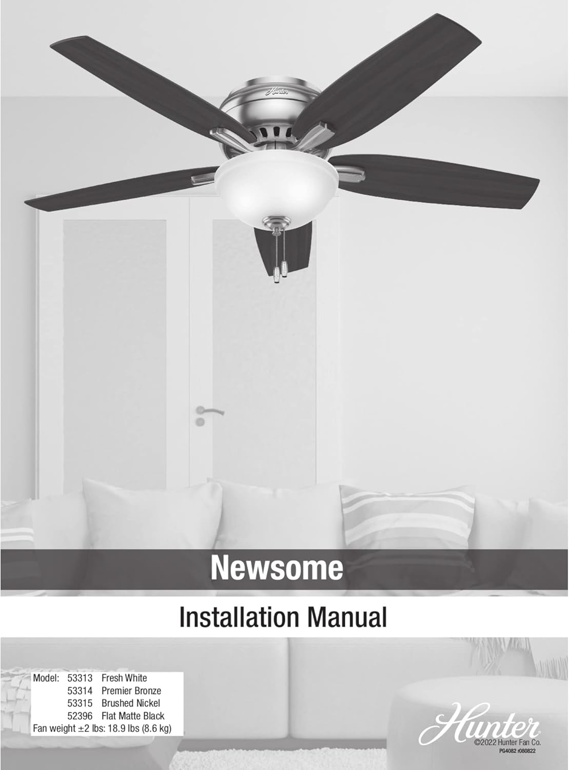 Cover of the Hunter Newsome Installation Manual
