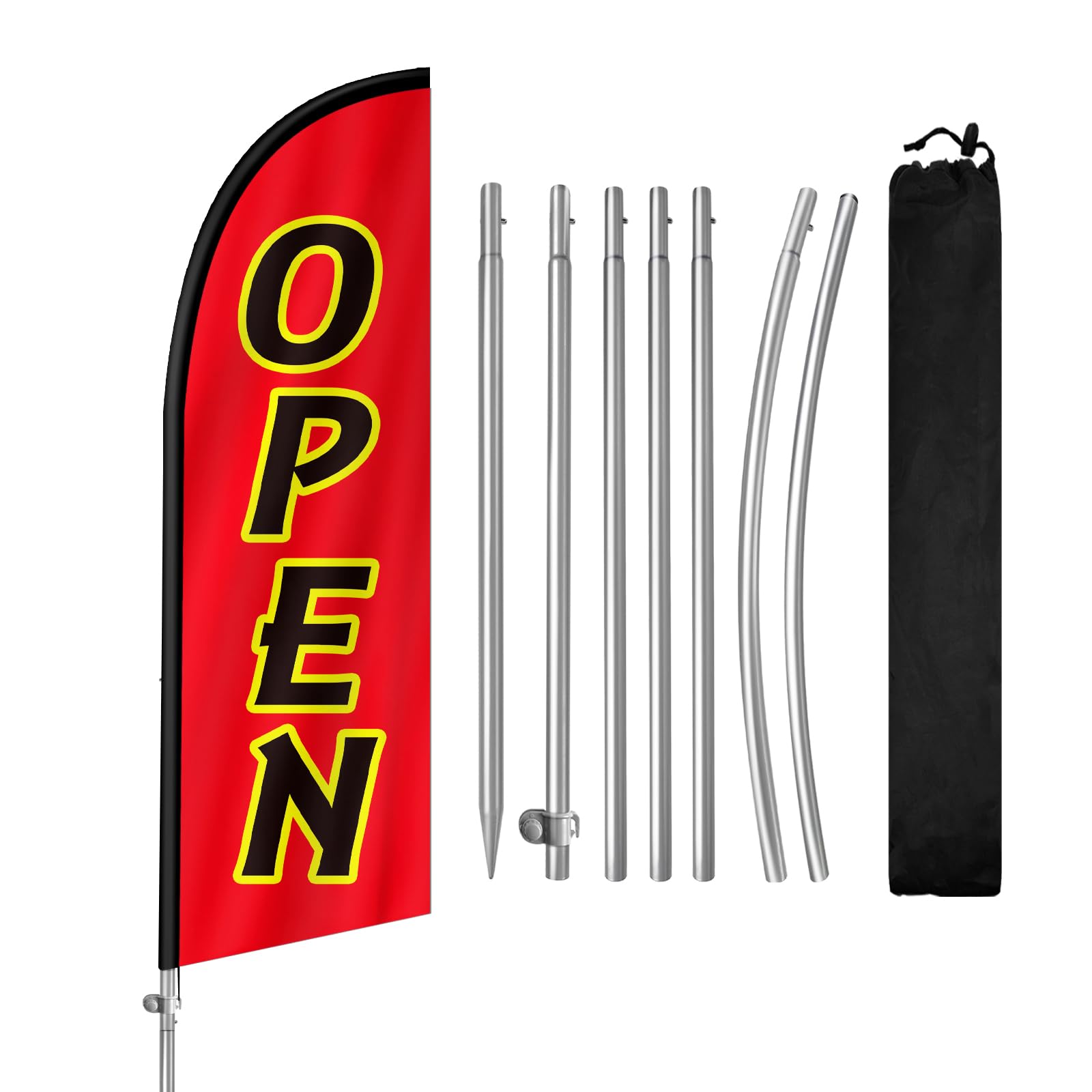 Drapeau ouvert polyester contre le manque de clients - 8