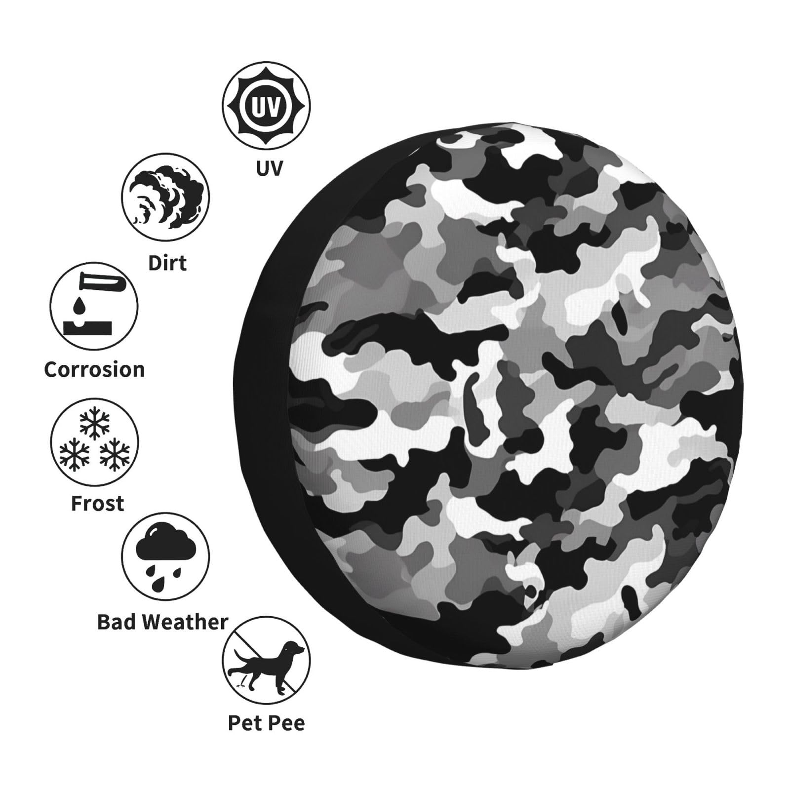 Housse De Roue De Secours Imprimé Chauve-souris - Imperméable, Anti-UV, Taille Universelle - Pour Remorque, SUV, Camping-car - 7