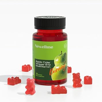 NEWELLME Apple Cider Vinegar Gummies B12 Multivitamin -ACV Supplement Gummy Vitamins, Energy & Detox | Vegan, Non-GMO & Gluten-Free (30)