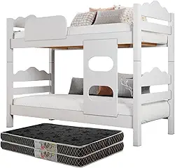 Beliche Versátil Moderna Completa Com 2 Colchões Inclusos (Branco)