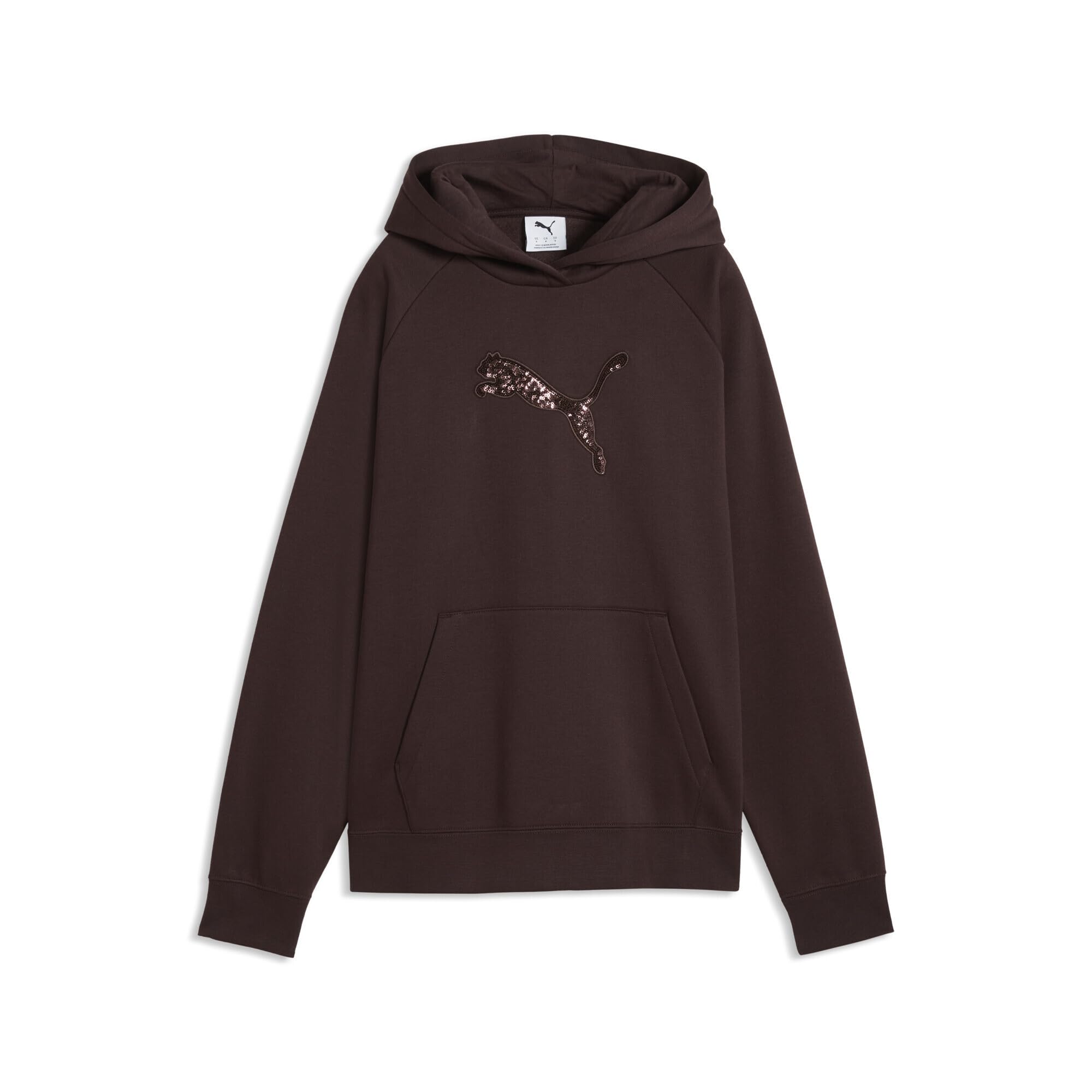 PUMA Felpa con Cappuccio e Paillettes Essentials da Donna